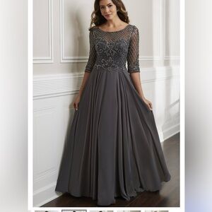 House of Wu Elegance - Cachet Charcoal Beaded Dress